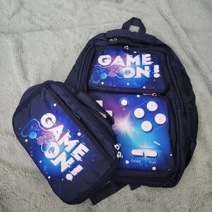 Game On! Blue Backpack & Lunch Bag Set